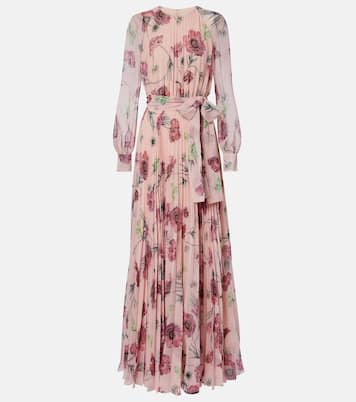 Floral pleated voile gown | Erdem