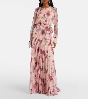 Floral pleated voile gown | Erdem