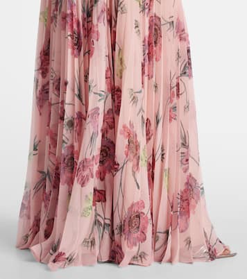Floral pleated voile gown | Erdem