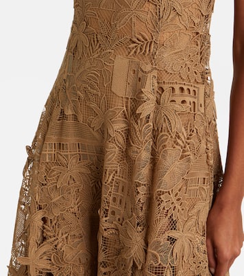 Floral guipure lace midi dress | Oscar de la Renta