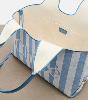 Chloé Stripy logo canvas tote bag | Chloé