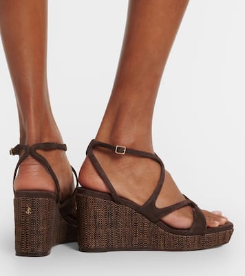 Wedge-Sandalen Ayla aus Veloursleder | Jimmy Choo