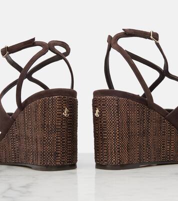 Wedge-Sandalen Ayla aus Veloursleder | Jimmy Choo