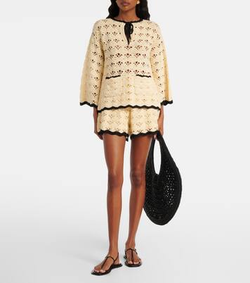 Shorts Aster de croché de algodón | Zimmermann