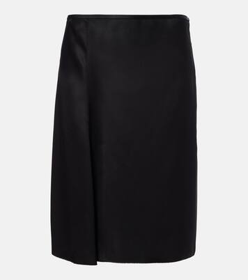 Silk duchesse wrap skirt | Gucci