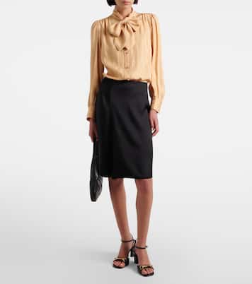 Silk duchesse wrap skirt | Gucci
