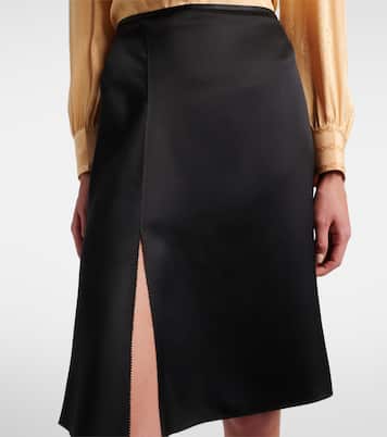 Silk duchesse wrap skirt | Gucci