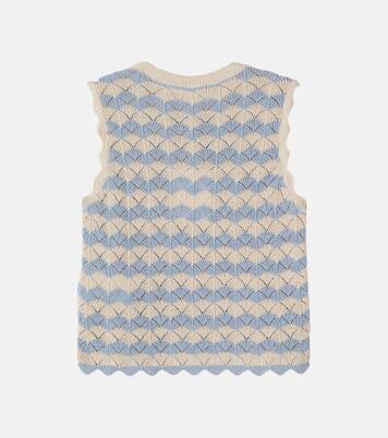 Aster pointelle cotton and linen-blend vest | Zimmermann Kids