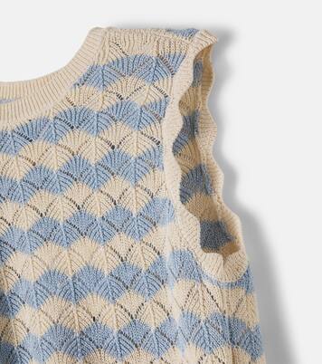 Aster pointelle cotton and linen-blend vest | Zimmermann Kids