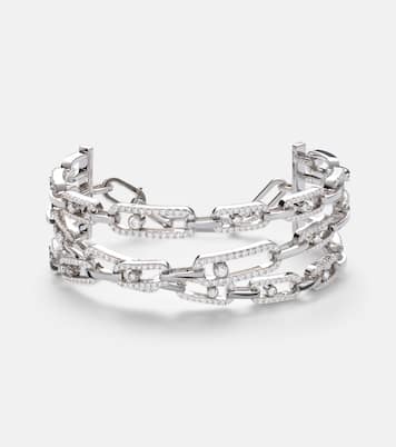Pulsera Move Link de oro blanco de 18 ct con diamantes | Messika