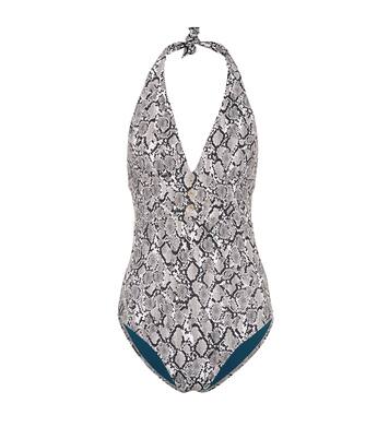Mombasa snake-effect halter swimsuit | Heidi Klein