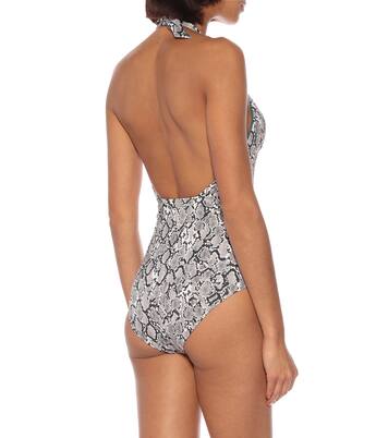 Mombasa snake-effect halter swimsuit | Heidi Klein