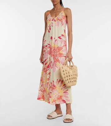 Robe midi Felicia à fleurs | Poupette St Barth