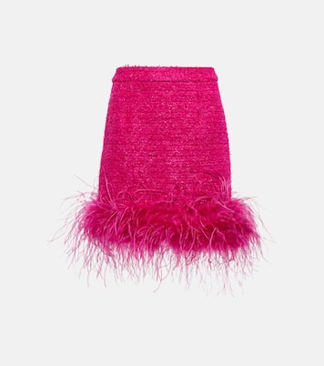 Minifalda de tweed con plumas | Rebecca Vallance