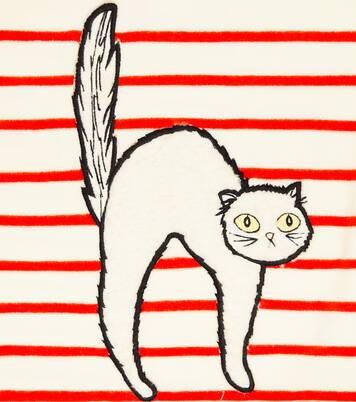 Appliqué striped cotton velour sweatshirt | Mini Rodini