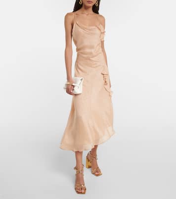 Bias Cami Lurex® twill slip dress | Victoria Beckham