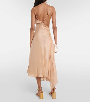 Bias Cami Lurex® twill slip dress | Victoria Beckham
