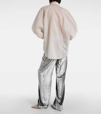 Cotton-blend lamé shirt | Brunello Cucinelli