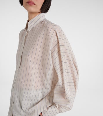 Cotton-blend lamé shirt | Brunello Cucinelli