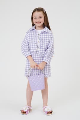 Houndstooth bouclé skirt | Monnalisa