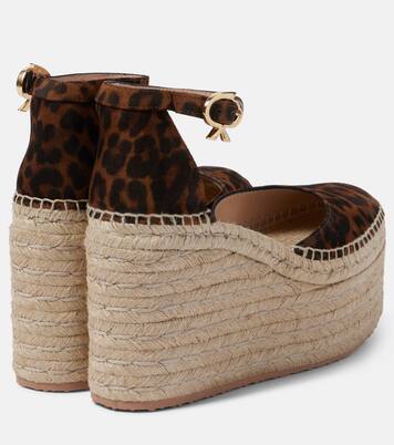 Espadrille-Wedges aus Veloursleder | Gianvito Rossi