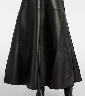 Jupe midi Varda en cuir | Altuzarra