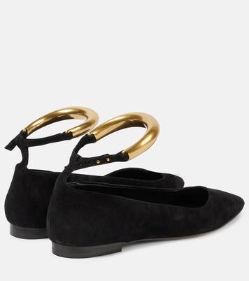 Verzierte Ballerinas Leanor aus Veloursleder | Isabel Marant