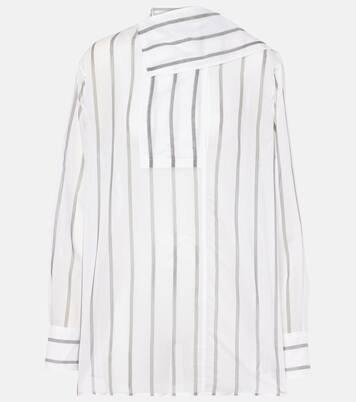 Cotton and silk organza scarf shirt | Toteme