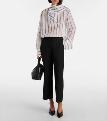 Cotton and silk organza scarf shirt | Toteme