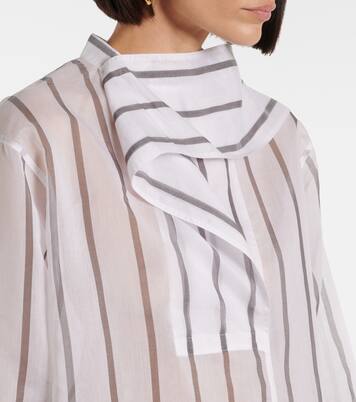Cotton and silk organza scarf shirt | Toteme