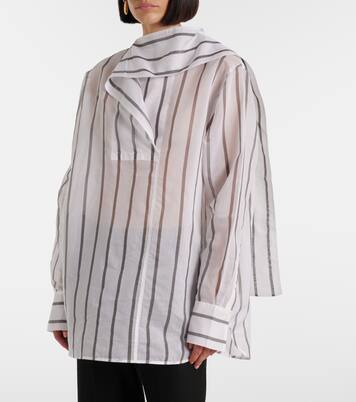 Cotton and silk organza scarf shirt | Toteme
