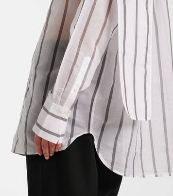 Cotton and silk organza scarf shirt | Toteme