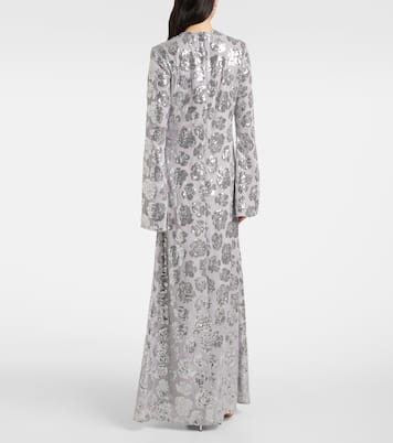 Robe longue à sequins et à fleurs | Rotate