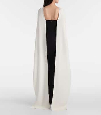 Caped floral-appliqué cady gown | Roland Mouret