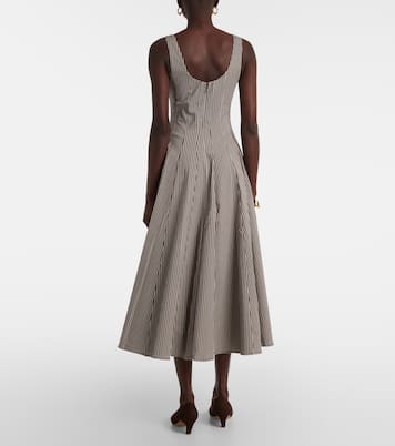 Robe midi Wells à carreaux | Staud