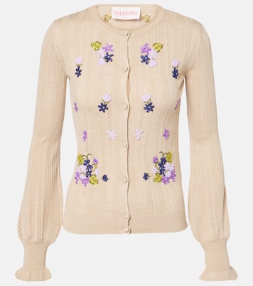 Embroidered virgin wool cardigan | Valentino