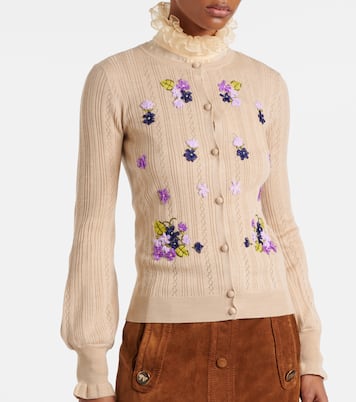 Embroidered virgin wool cardigan | Valentino