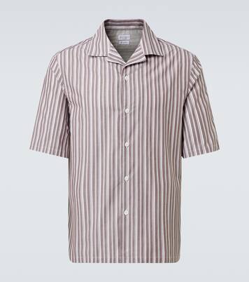 Striped cotton bowling shirt | Brunello Cucinelli
