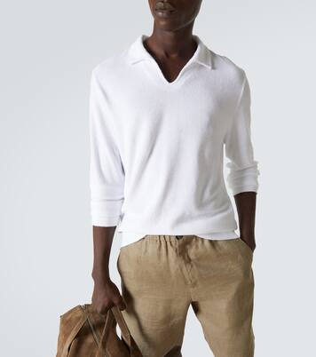 Cotton terry polo shirt | Fedeli