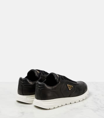 Logo leather sneakers | Prada