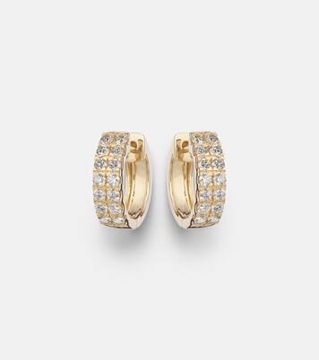 Ohrringe Twin aus 14kt Gelbgold (585/1000) mit Diamanten | Stone and Strand