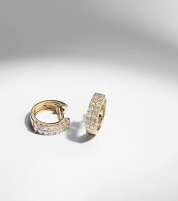 Ohrringe Twin aus 14kt Gelbgold (585/1000) mit Diamanten | Stone and Strand