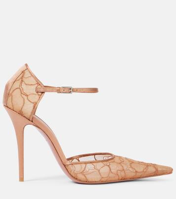 Barbara 105 satin-trimmed lace pumps | Amina Muaddi