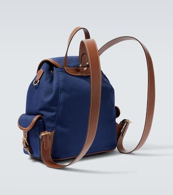 Leather-trimmed canvas backpack | Miu Miu