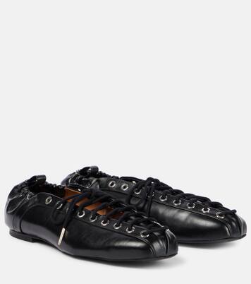 Lace-up ballet flats | Ganni