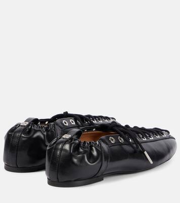 Lace-up ballet flats | Ganni