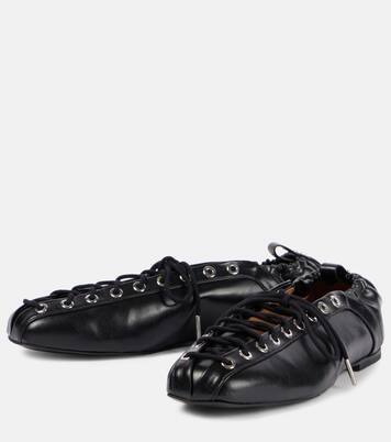 Lace-up ballet flats | Ganni