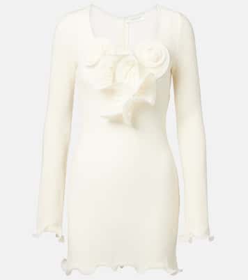 Abito corto in crêpe con applicazioni floreali | Magda Butrym