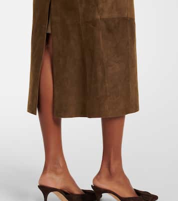 Bleistiftrock aus Veloursleder | Vince
