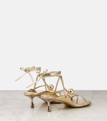 Sandalen Zyra 50 aus Metallic-Leder | Jimmy Choo